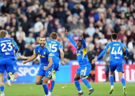 leeds players celebrate after their dramatic 4 2 penalty shoot out win over west ham photo afp file