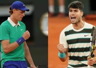 jannik sinner and carlos alcaraz both battled through tough three set wins to reach the monte carlo masters quarter finals as the race for world number one heats up photo afp
