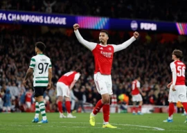arsenal reached the champions league semi finals after riding their luck in a nervous goalless draw against sporting lisbon photo afp file