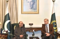 a meeting between president asif ali zardari and prime minister shehbaz sharif in islamabad on monday pid