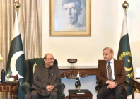 a meeting between president asif ali zardari and prime minister shehbaz sharif in islamabad on monday pid
