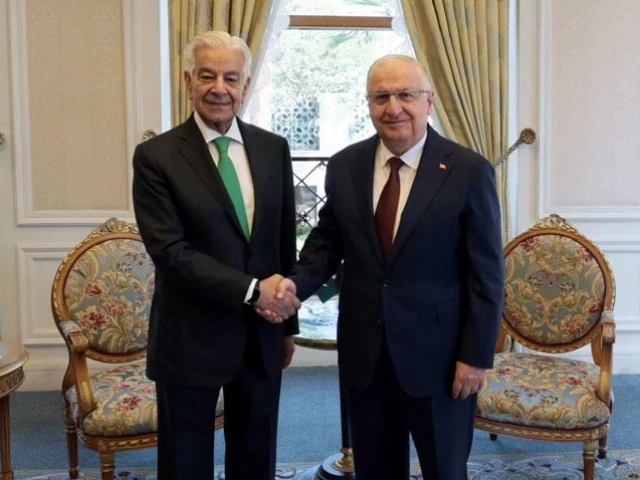 defence minister khawaja asif in a meeting with turkish national defence minister ya ar g ler in istanbul turkiye on august 31 2026 photo radio pakistan defence minister khawaja asif in a meeting with turkish national defence minister ya ar g ler in istanbul turkiye on august 31 2026 photo radio pakistan