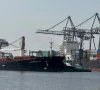 vessel mv gokova m carrying 51 000 metric tonnes of wheat docked at karachi post on october 28 2026 photo express