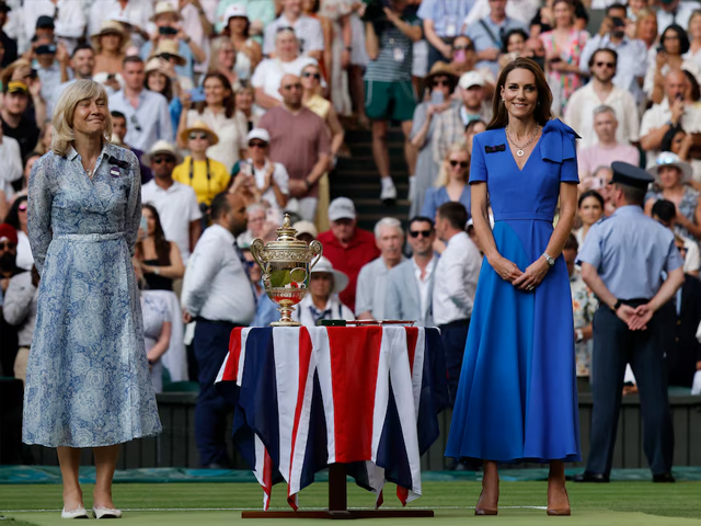 Britain's Catherine, Princess of Wales before the presentation after Italy's Jannik Sinner won the men's singles final against Spain's Carlos Alcaraz. Photo: Reuters