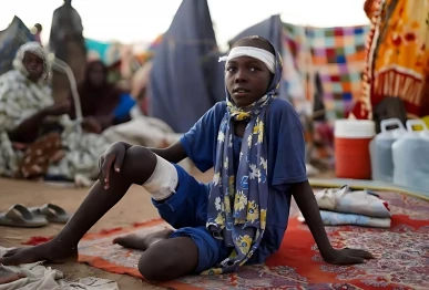 a wounded person in darfur sudan photo reuters
