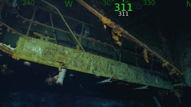 Nameplate covered in decades of slime. PHOTO: Paul Allen