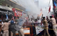 demonstrators shout slogans as security forces use a water cannon to disperse them during a protest demanding the resignation of chief election commissioner gyanesh kumar in patna india september 28 2026 reuters
