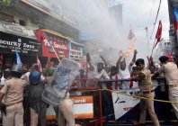 demonstrators shout slogans as security forces use a water cannon to disperse them during a protest demanding the resignation of chief election commissioner gyanesh kumar in patna india september 28 2026 reuters