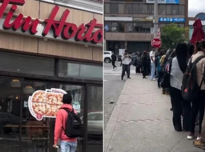 watch hundreds of desis queue up for part time job at tim horton in canada