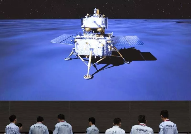 technical personnel work at the bacc in beijing capital of china and the moon lander image is background june 2 2024 photo xinhua technical personnel work at the bacc in beijing capital of china and the moon lander image is background june 2 2024 photo xinhua
