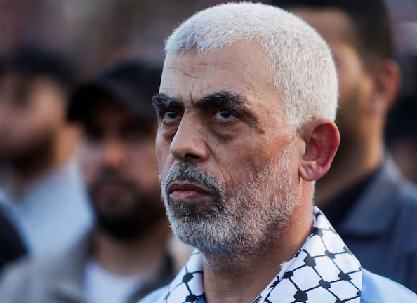 hamas leader yehya al sinwar looks on as palestinians hamas supporters take part in an anti israel rally over tension in jerusalem s al aqsa mosque in gaza city october 1 2022 photo reuters