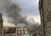smoke billows over sanaa after israel strikes huthi targets in the rebel held yemeni capital photo afp