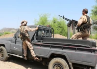members of yemen s saudi backed government forces travel in a military pickup truck while patrolling a road leading to the front line where clashes with iran aligned houthi fighters are taking place in taiz province yemen september 30 2026 reuters