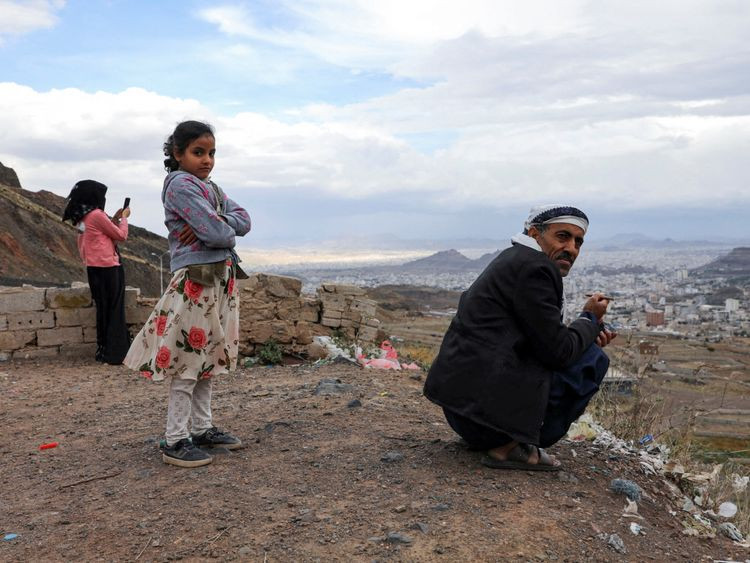 people enjoy the view from a hill overlooking sana a as yemenis live the atmosphere of ramazan while enjoying a relative calm the longest stretch in an eight year civil war under a un brokered truce deal that lapsed in october but had largely held photo reuters