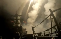 a ship fires missiles at an undisclosed location after u s president donald trump launched military strikes against yemen s iran aligned houthis on saturday over the group s attacks against red sea shipping in this screengrab obtained from a handout video released on march 15 2025 photo reuters