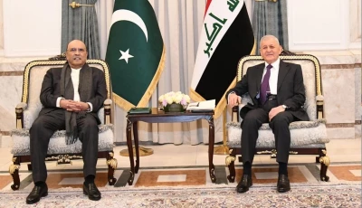 president zardari during a meeting with iraqi president dr abdul latif jamal rashid at the baghdad palace on sunday photo pid