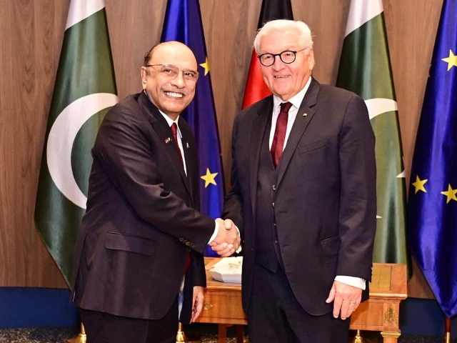 president asif ali zardari shakes hands with german president frank walter steinmeier at the office of the president on friday photo pid president asif ali zardari shakes hands with german president frank walter steinmeier at the office of the president on friday photo pid