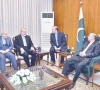 president asif ali zardari exchanges views with iran s supreme national security council secretary ali ardashir larijani at aiwan e sadr photo app