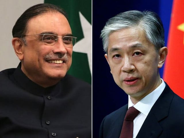 president asif ali zardari and chinese foreign ministry spokesperson wang wenbin photo file president asif ali zardari and chinese foreign ministry spokesperson wang wenbin photo file