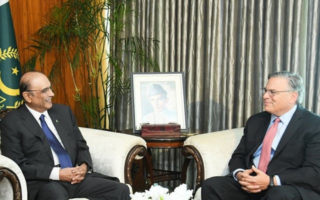 president asif ali zardari and us ambassador donald blome photo file president asif ali zardari and us ambassador donald blome photo file