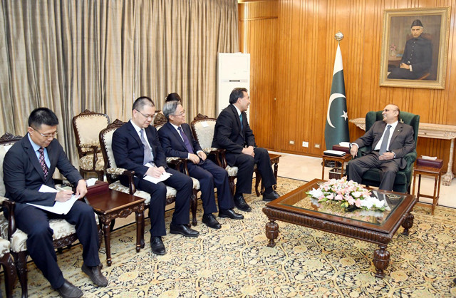 vvisiting chairman of china international development cooperation agency cidca luo zhaohui along with his delegation called on president asif ali zardari at aiwan e sadr on wednesday photo pid