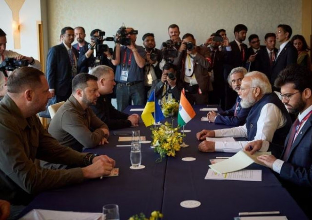 ukraine s president volodymyr zelenskiy and indian prime minister narendra modi attend a meeting during the g7 leaders summit in hiroshima japan may 20 2023 ukrainian presidential press service handout photo reuters ukraine s president volodymyr zelenskiy and indian prime minister narendra modi attend a meeting during the g7 leaders summit in hiroshima japan may 20 2023 ukrainian presidential press service handout photo reuters