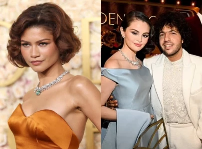 zendaya s reaction to selena gomez s fianc benny blanco at golden globes goes viral